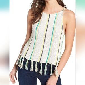 Cupcakes & Cashmere Tank Size XS White Green Blue Yellow